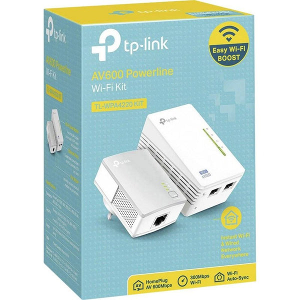 TP-Link TL-WPA4220KIT AV600 2-Port Wifi Powerline Adapter Starter Kit Bro 600Mbps trådlös Kabling