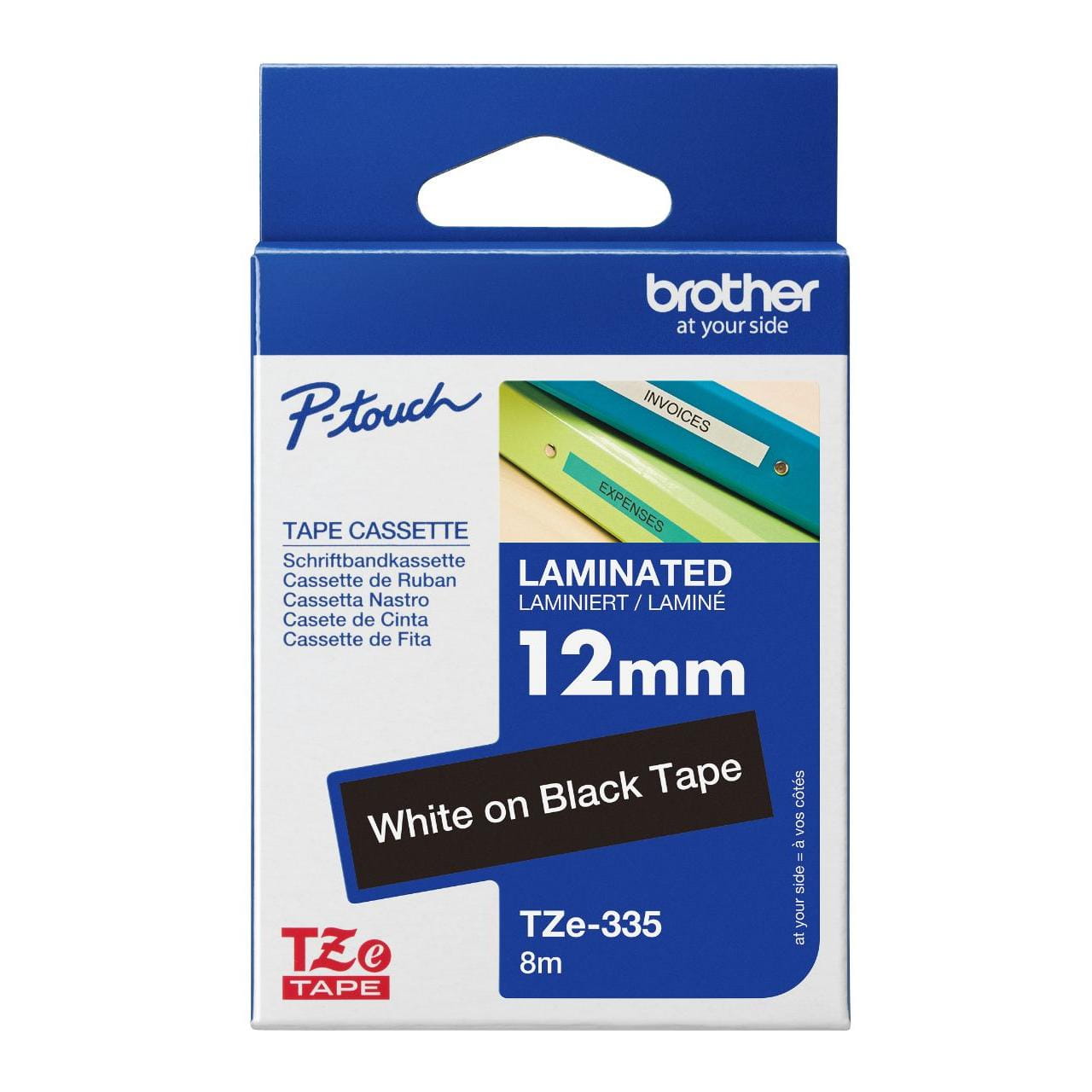 Brother TZe 335 Lamineret bånd (1,2 cm x 8 m) 1kassette(r)