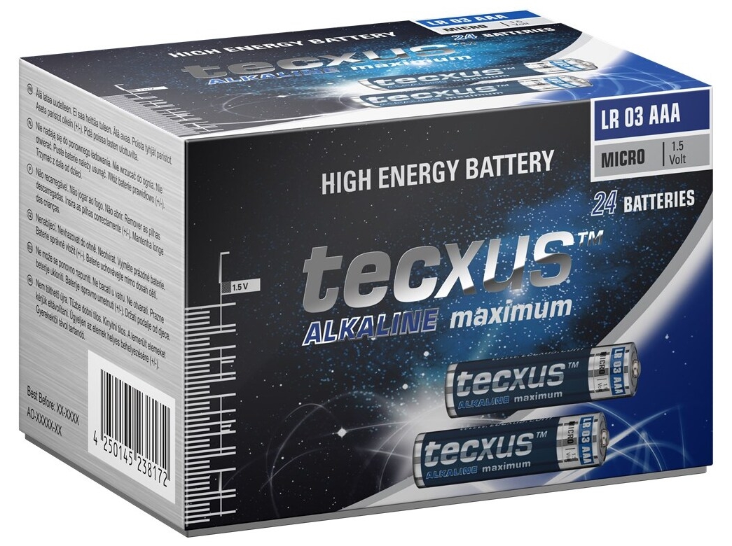 tecxus Micro AAA type Standardbatterier - 24 st.