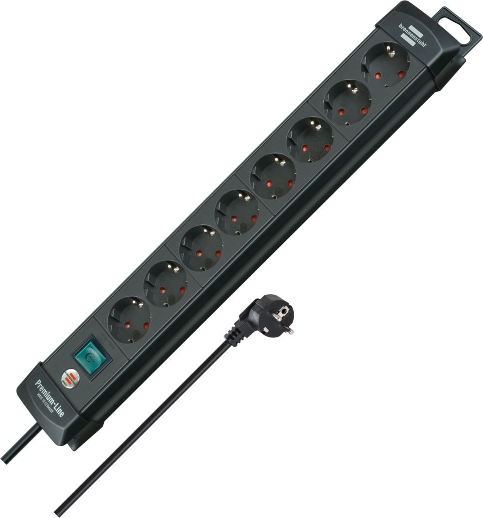brennenstuhl Premium-Line Grenuttag 8-kontakt svart 3m