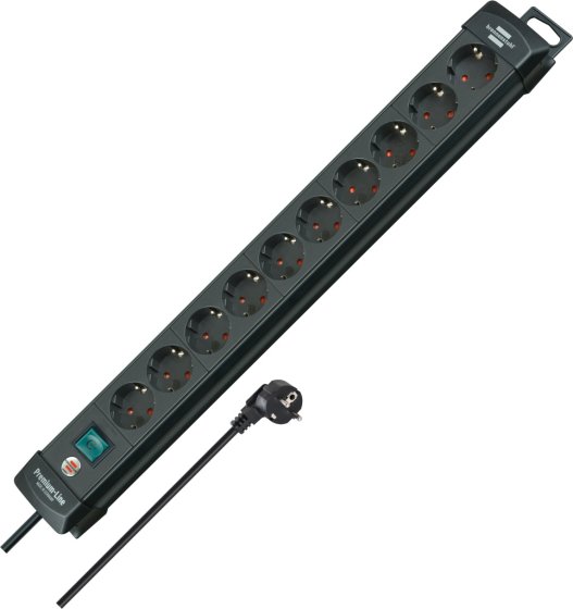 brennenstuhl Premium-Line Grenuttag 10-kontakt svart 3m