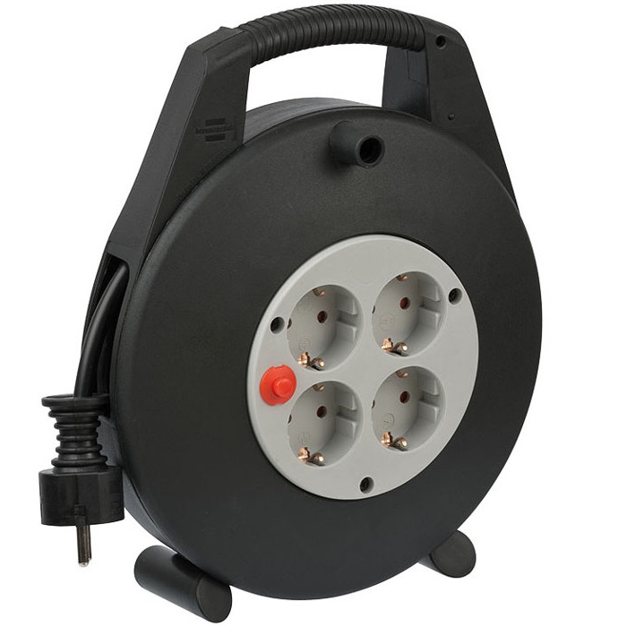 Brennenstuhl Vario Line Grenuttag/Kabeltromle - 4 Kontakt - 5 m