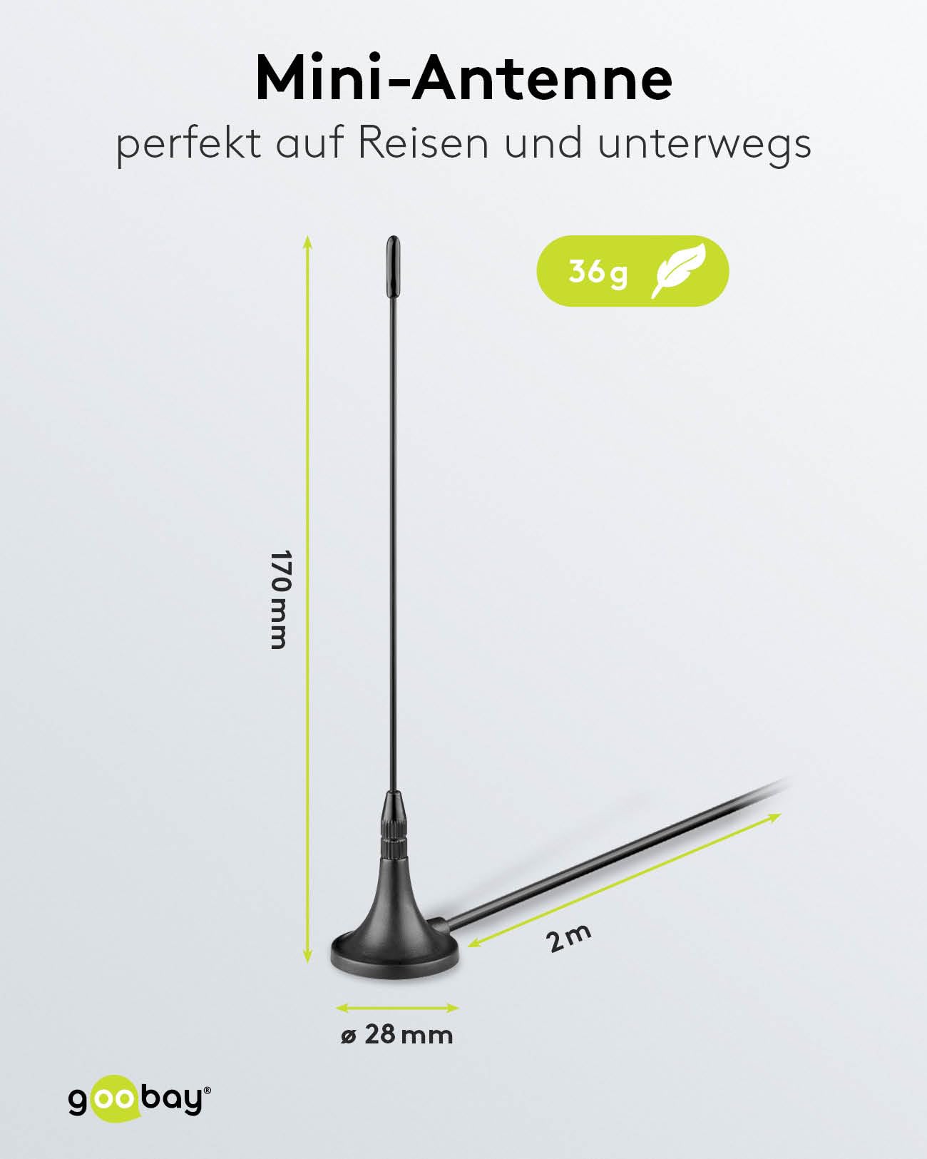 Passive DVB-T mini magnetic antenna