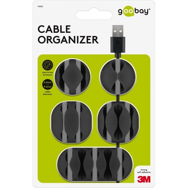 Goobay Kabelholdere 5 st (black)