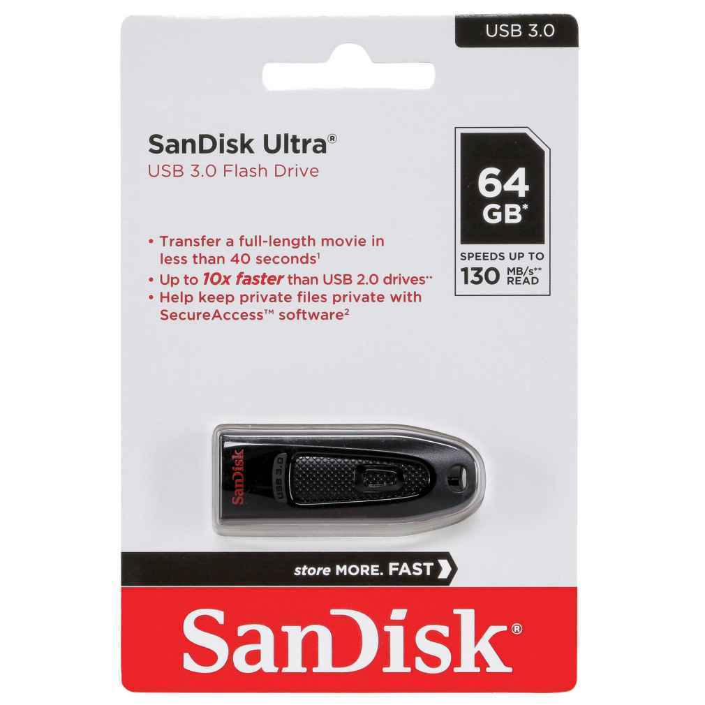 SanDisk Ultra 256GB USB 3.0 USB stick svart