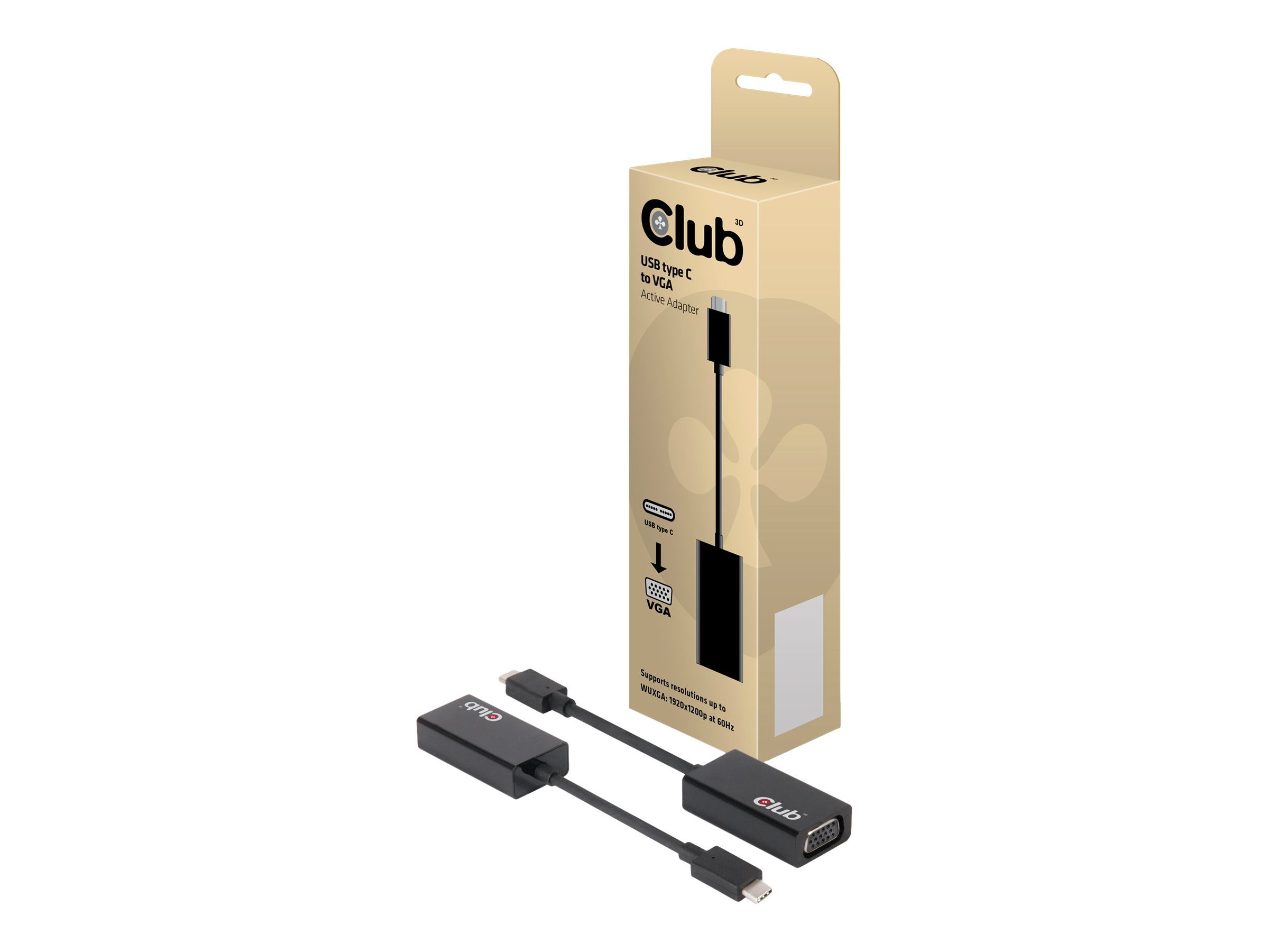 Club 3D CAC-1502 USB-C till VGA aktiv adapter