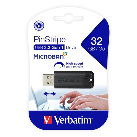 Verbatim Store 'n' Go Pin Stripe USB Drive 32GB USB 3.2 Gen 1 USB stick svart