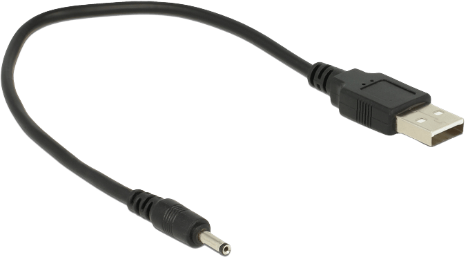 Delock USB / ström kabel 27cm svart