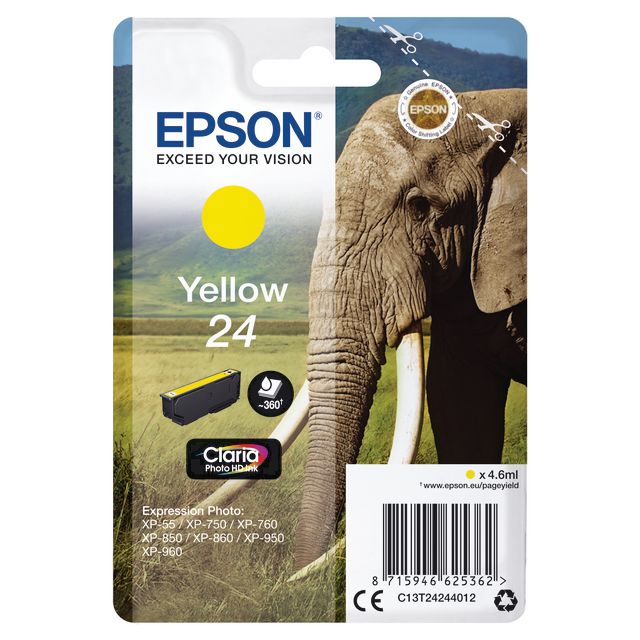 Epson 24 Gul 360 sidor bläck C13T24244012