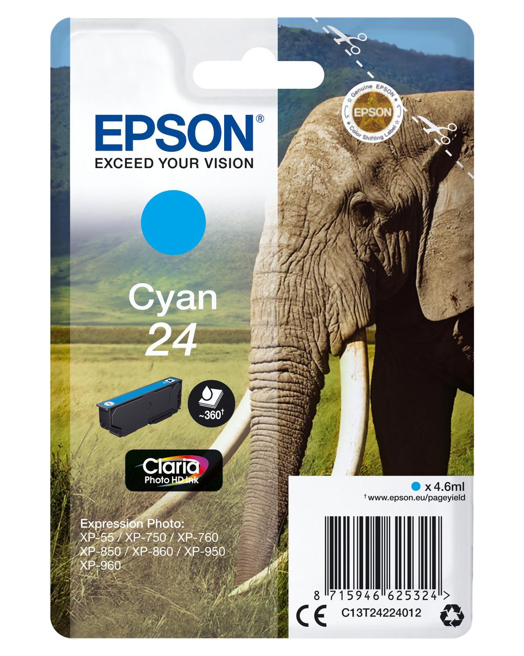 Epson 24 Ljus cyan 360 sidor bläck C13T24254012