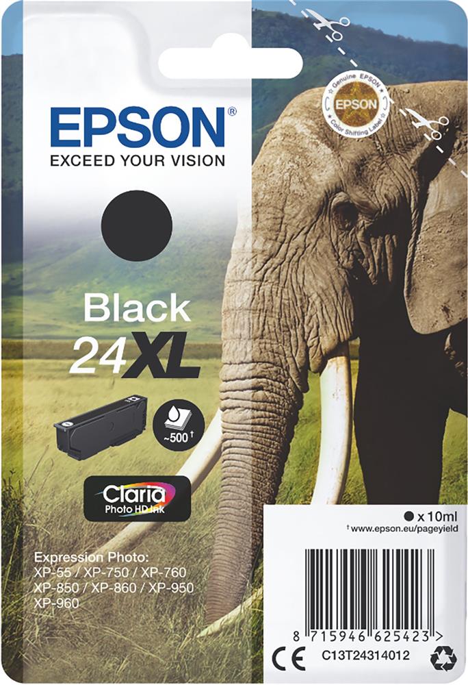 Epson 24XL svart 500 sidor bläck C13T24314012