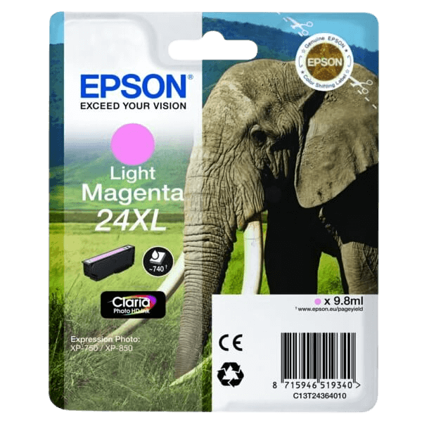 Epson 24XL Ljus magenta 740 sidor bläck C13T24364012