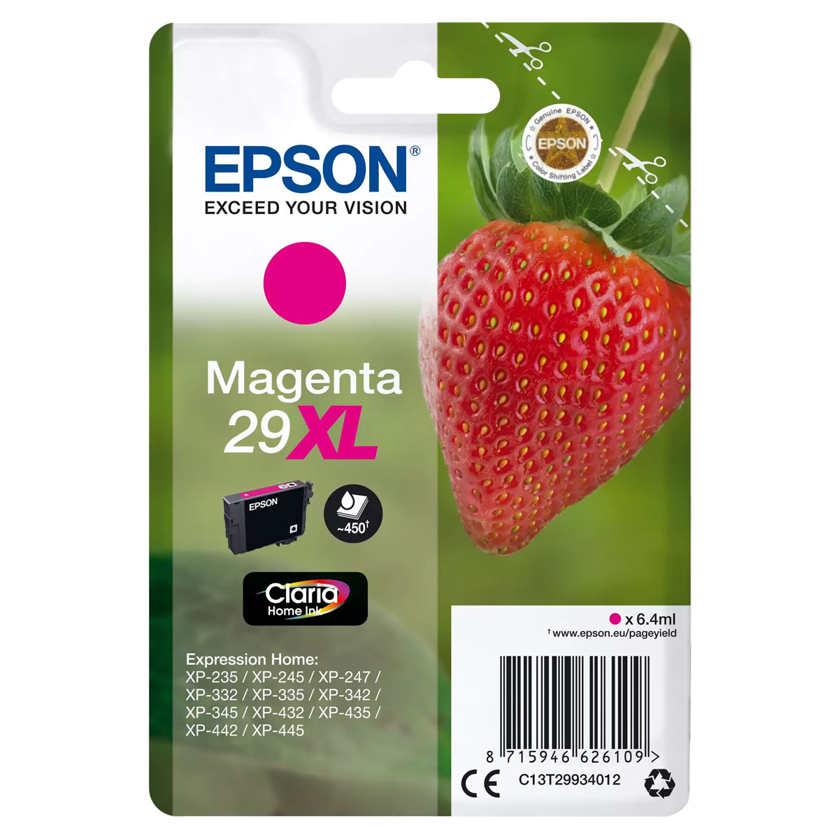 Epson 29XL Magenta 450 sidor bläck C13T29934012