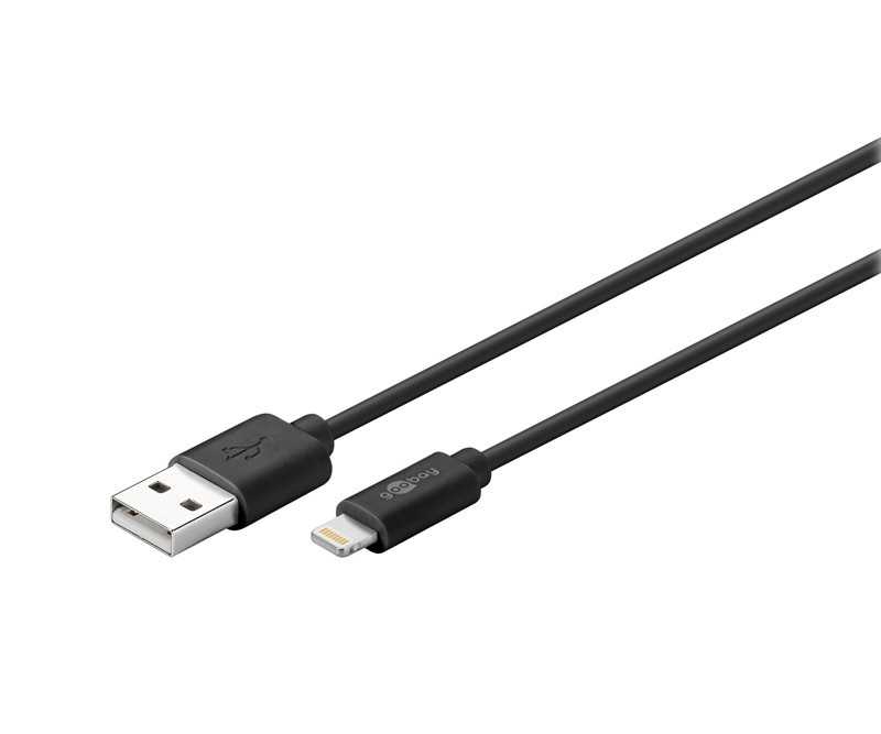 Goobay Lightning-kabel 1m svart MFi