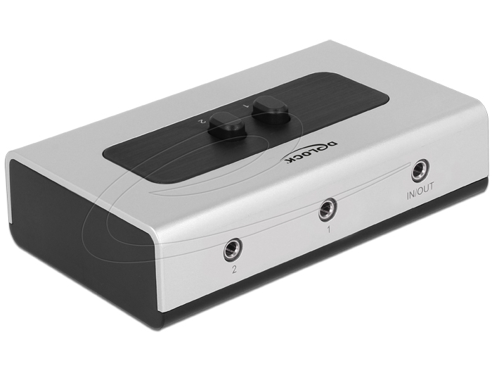 Delock Switch Stereo Jack 3.5 mm svart Grå