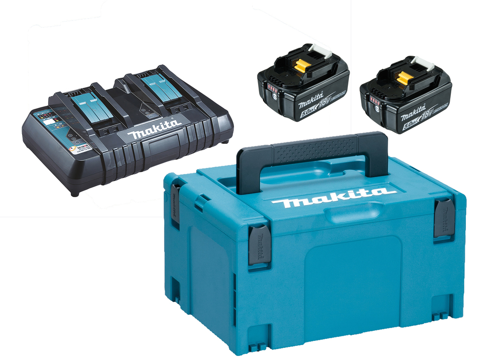 Makita 197629-2 Batteripakke 2 x BL1850B + DC18RD