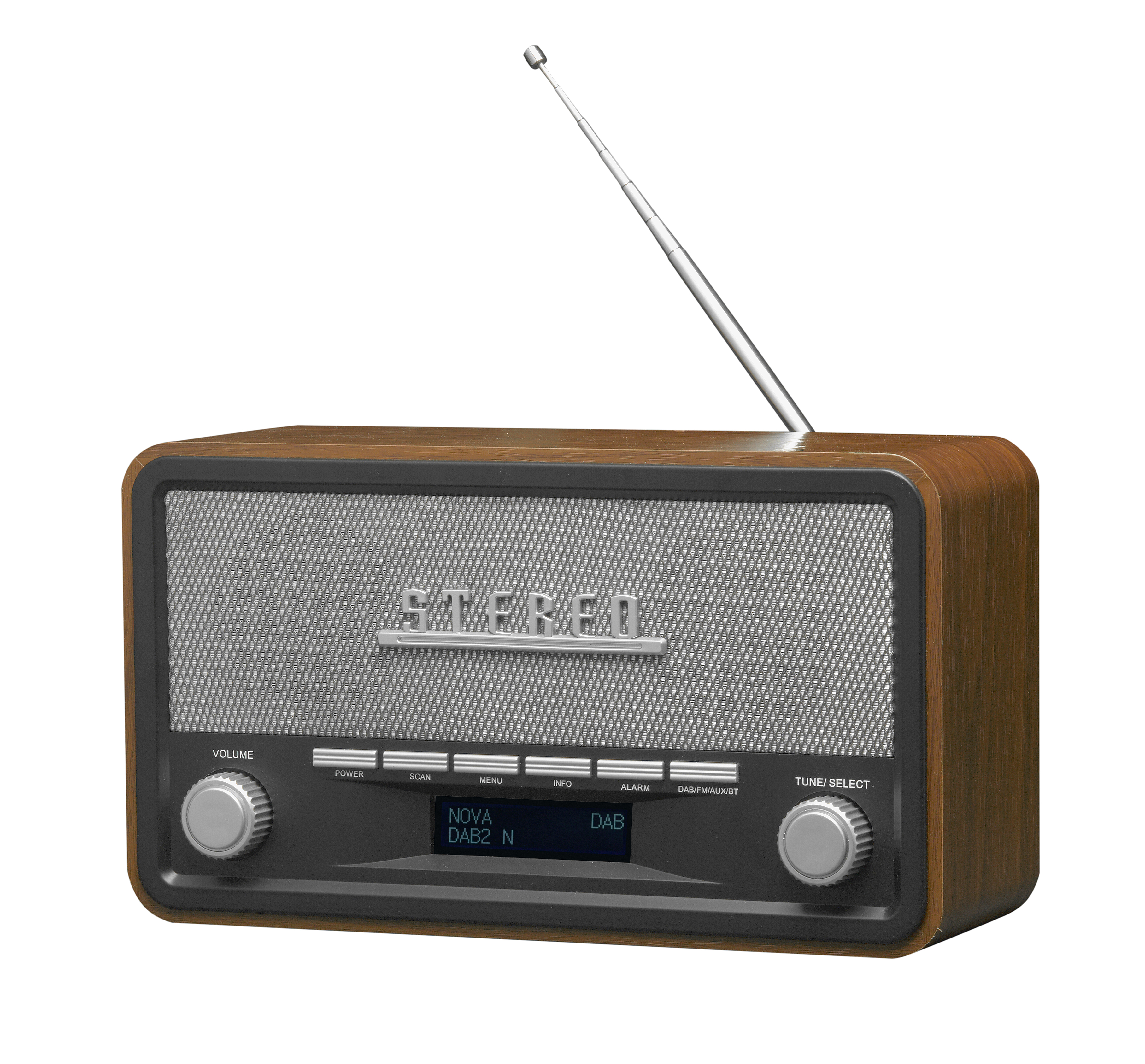 DENVER DAB-18 Clock-radio svart Brun Silver