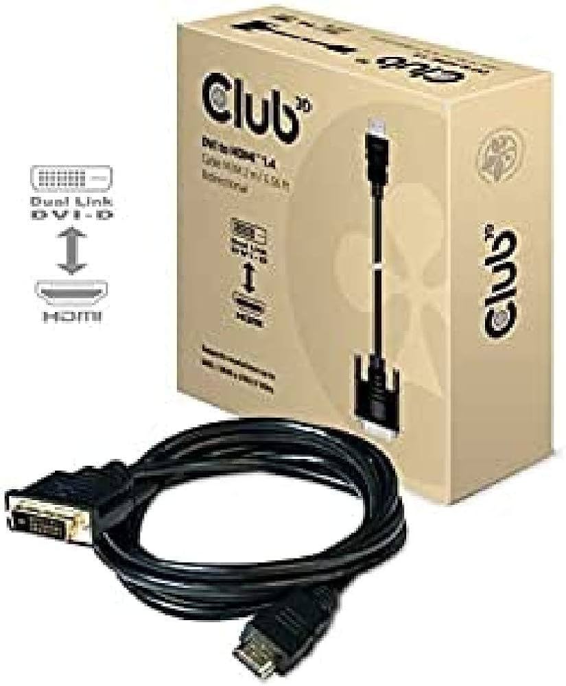 Club 3D CAC-1210 HDMI till DVI kabel 2m svart