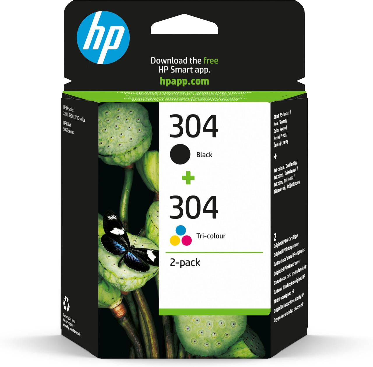 HP 304 färg (cyan, magenta, gul) Pigmenteret svart bläck 3JB05AE