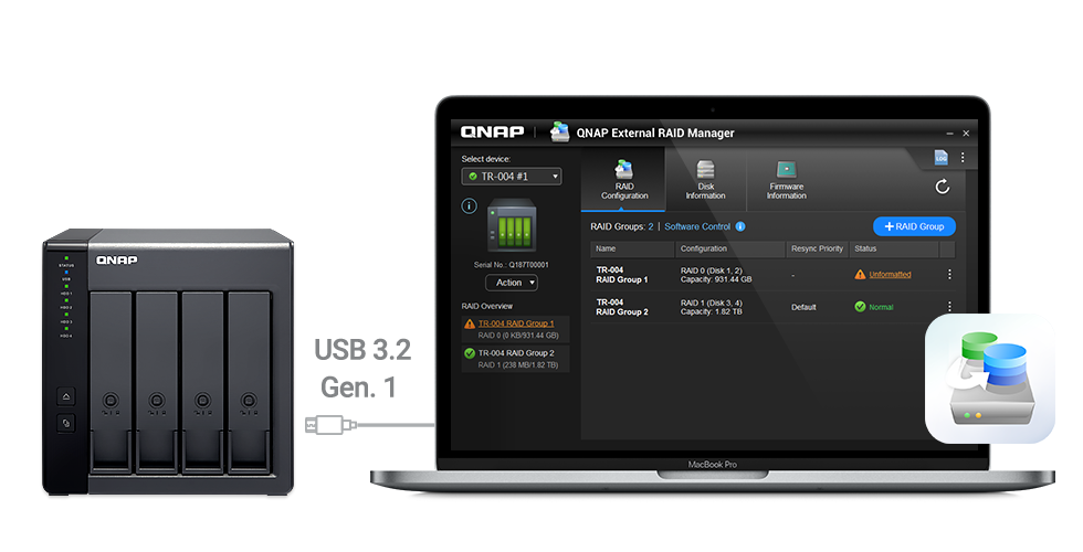 QNAP TR-004 hårddisk-array 0TB 4bays