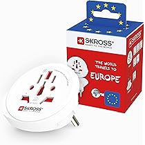 SKROSS Country Travel Adapter Europe to UK Stikadapter vit