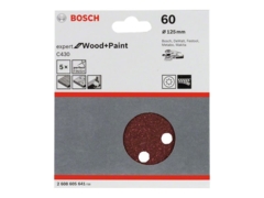 Bosch Expert för Wood and Paint C430 Sandpapirssät Tilfäldig kredslöbssliber Ö125 P60 5stk