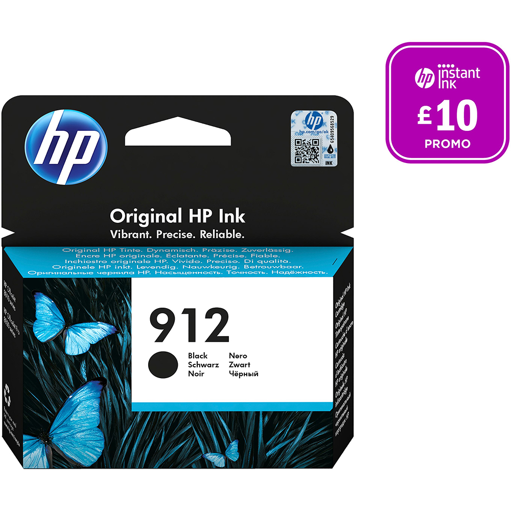HP 912 svart 300 sidor bläck 3YL80AE
