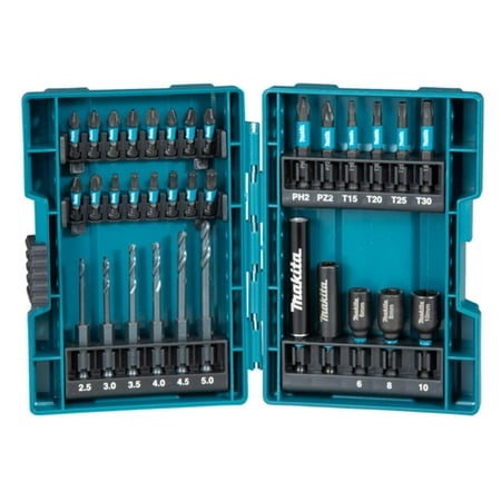 Makita Impact Black Skruvmejsel, borebit och sokkelsät