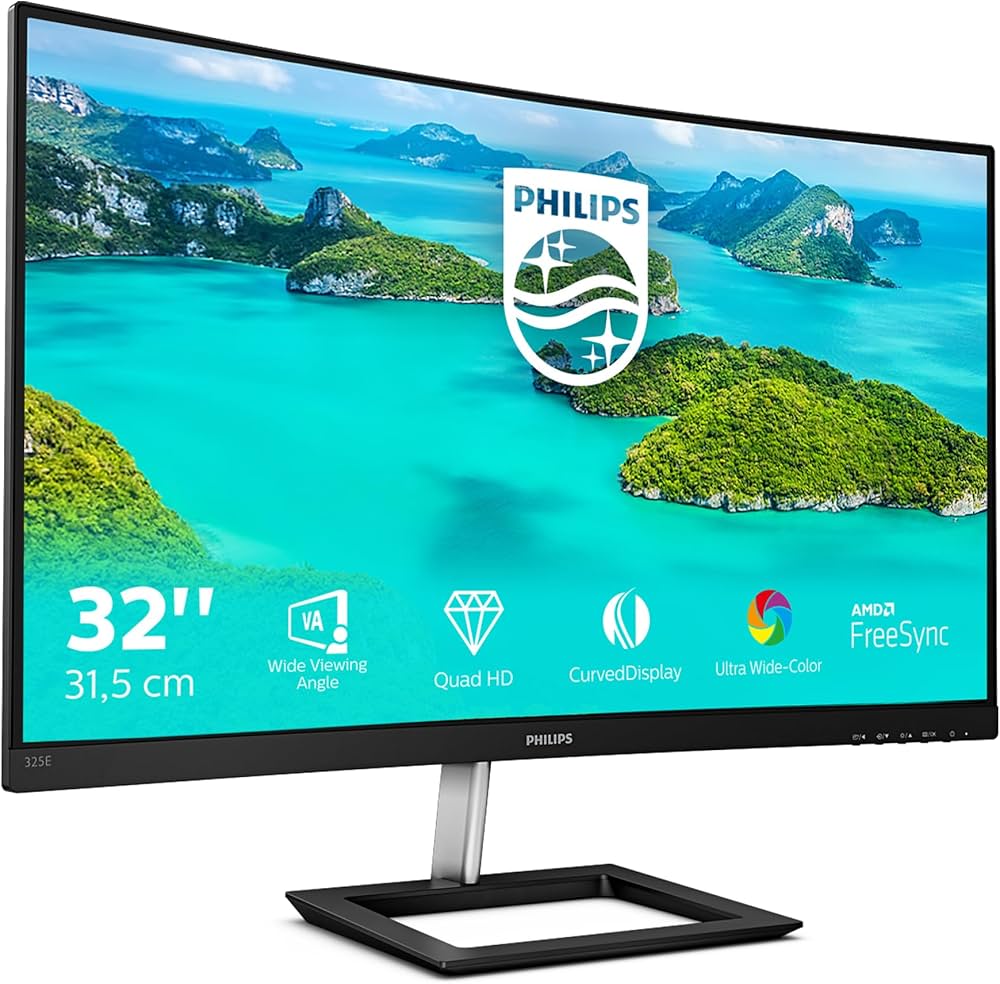Philips E-line 325E1C 32 VA 2560 x 1440 (2K) VGA (HD-15) HDMI DisplayPort 75Hz