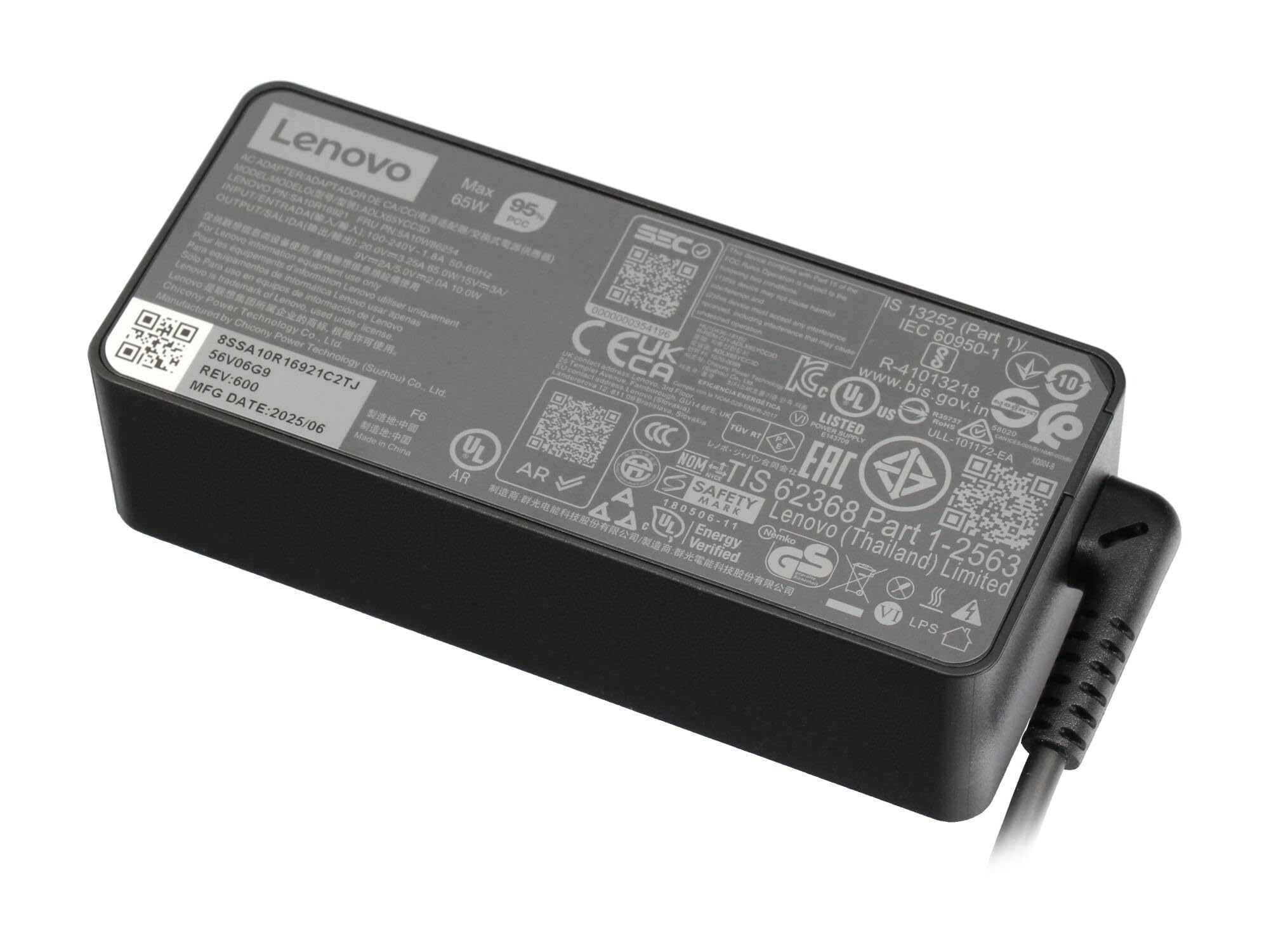Lenovo ThinkPad 65W Slim AC Adapter (USB Type-C) Adapter 5 / 9 / 15 / 20V
