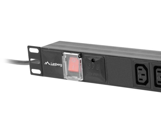Lanberg PDU-08I-0200-C20-BK Strömstödsbeskytter 8-kontakt 16A svart 2m