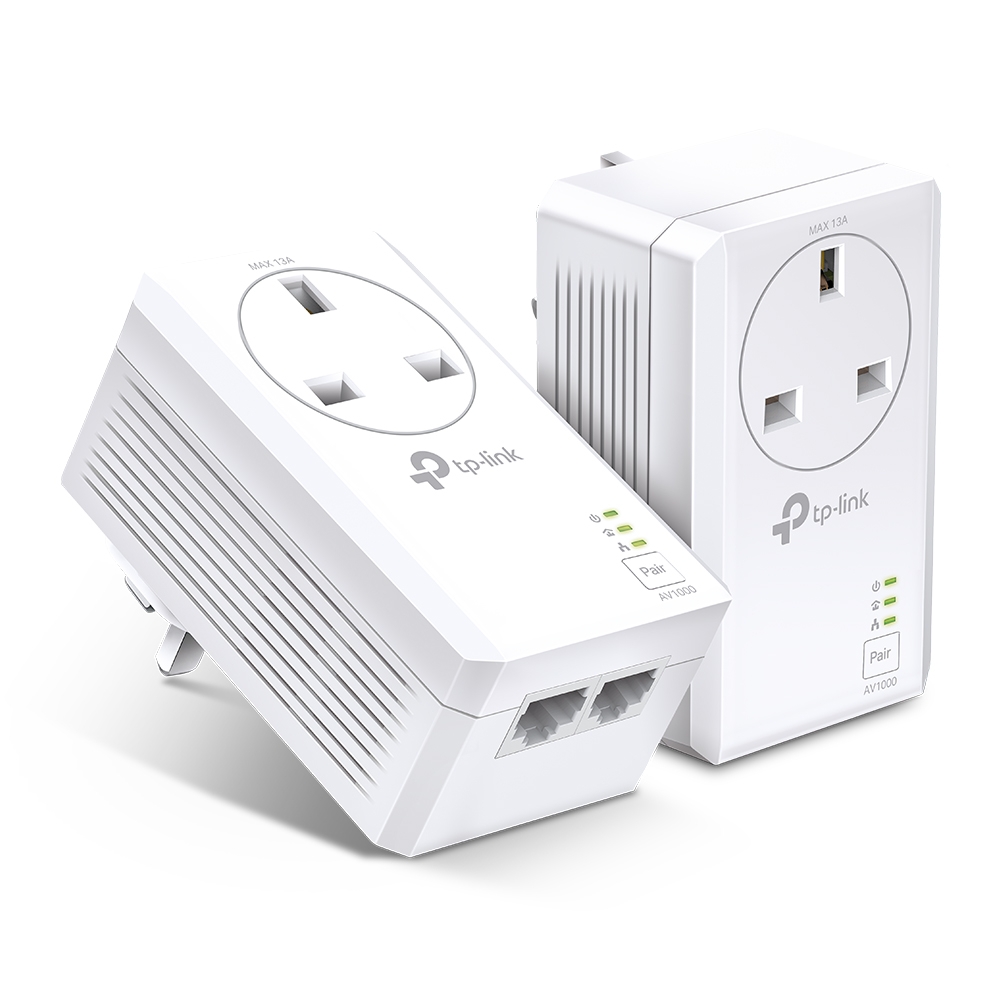TP-Link TL-PA7027P V1 Starter Kit Powerline-adaptersät 2-port switch 1000Mbps Kabling