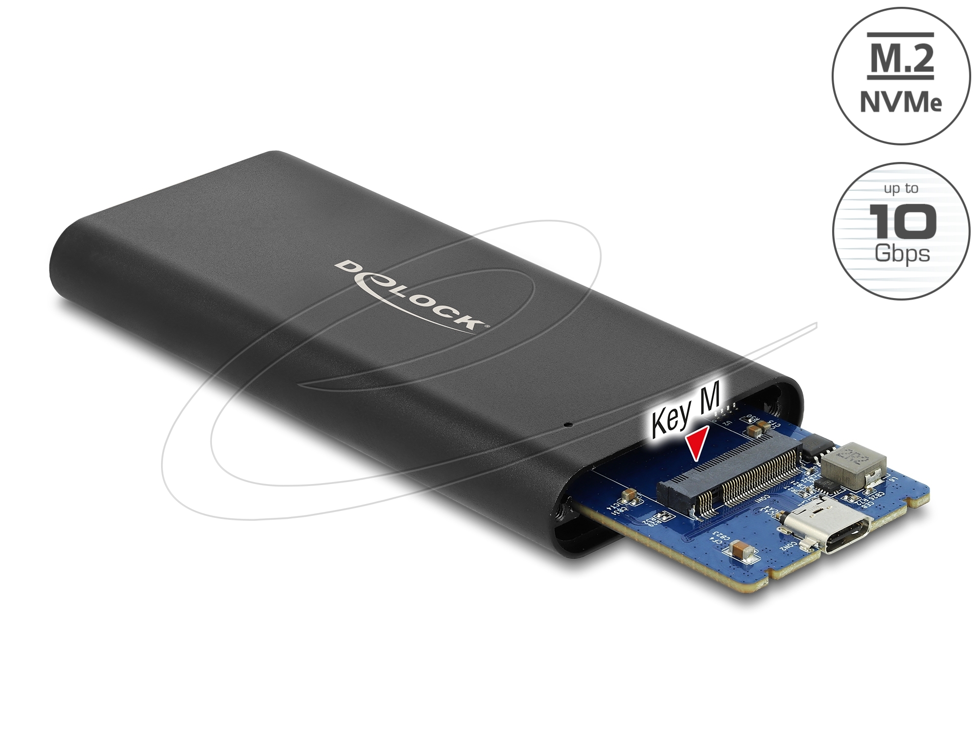 DeLOCK Ekstern Lagringspakning USB 3.2 (Gen 2) M.2 NVMe Card / SATA 10Gb/s