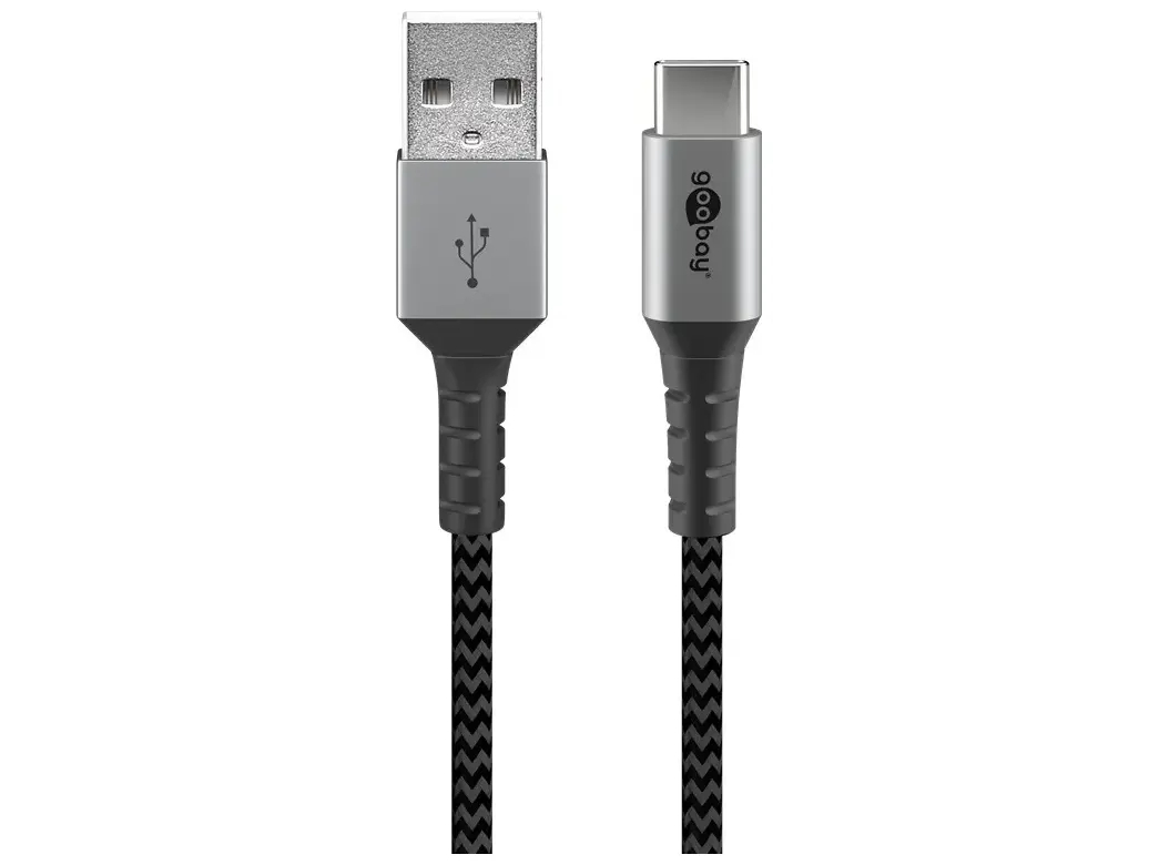 goobay USB 2.0 USB Type-C kabel 0.5m svart Silver