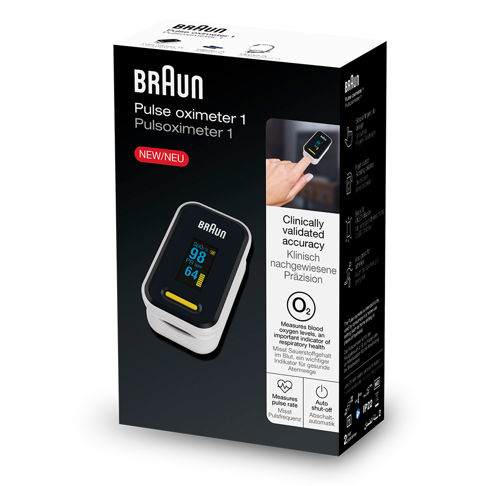 Braun YK-81CEU Puls-oximeter svart vit
