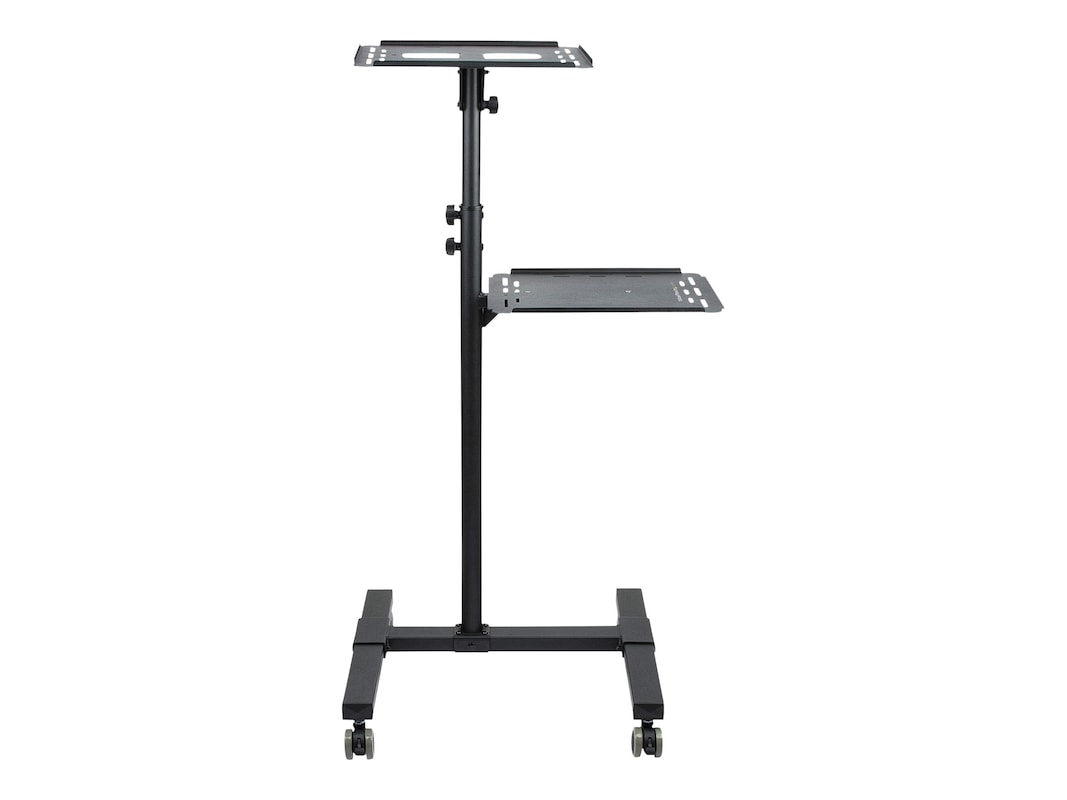 Startech Mobile Projector and Laptop Stand/Cart, Heavy Duty Portable Projector Stand (2 Vented Shelves, hold 22lb/10kg each), Height Adjustable Rolling AV Presentation Cart with Wheels - Lockable Casters Vogn med hjul Projektor / notebook