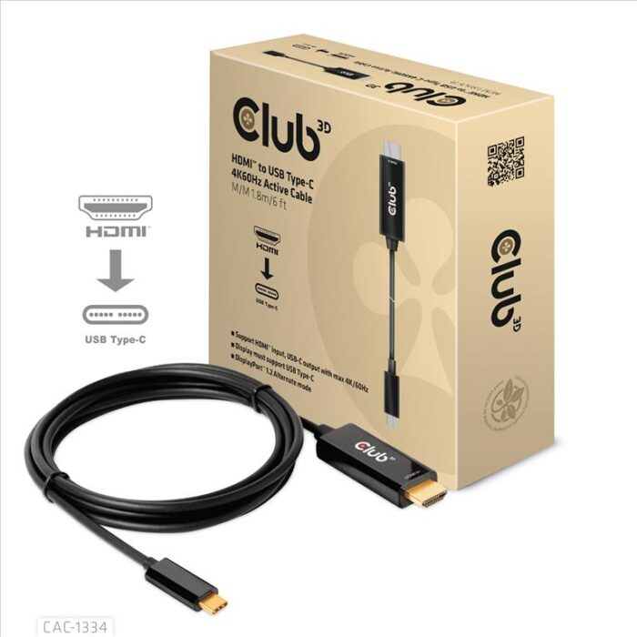 Club 3D CAC-1334 DisplayPort 1.2 till HDMI adapterkabel 1.8m svart