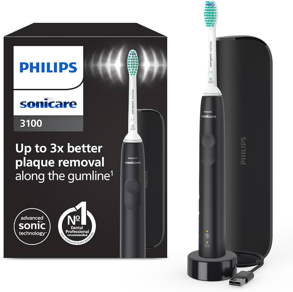 Philips Sonicare 3100 series HX3673 Elektrisk Tandborste svart vit