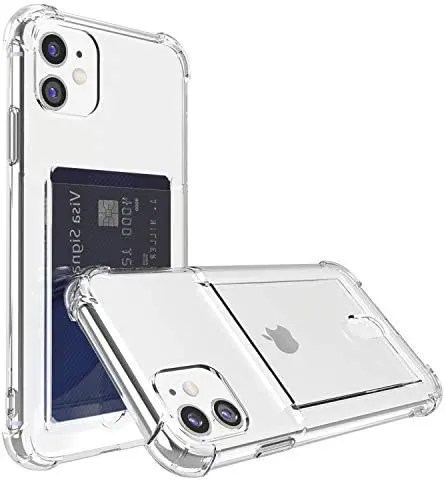 Genomskinligt fodral med korthållare, för iPhone 13