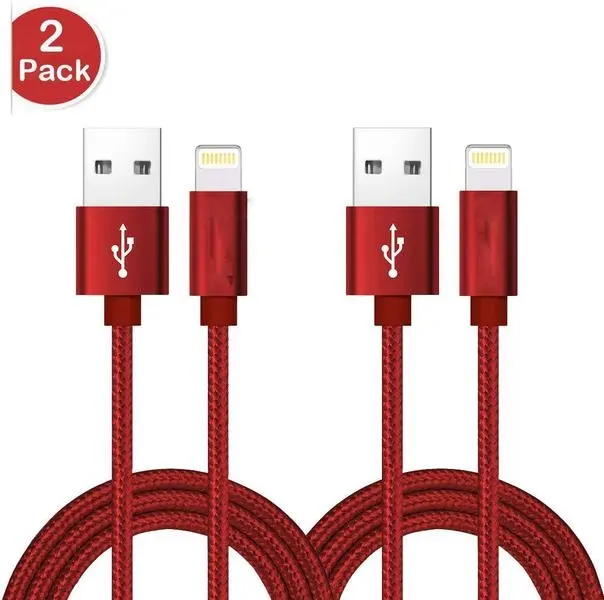 2-pack iPhone Laddkabel (1 m) – Röd