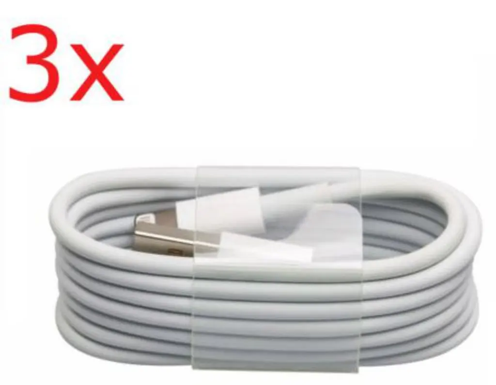 3-pack iPhone Snabbladdare (2 m) – Vit