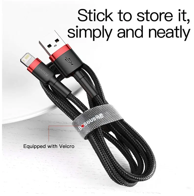 Extra lång 3M iPhone baseus kabel – Svart