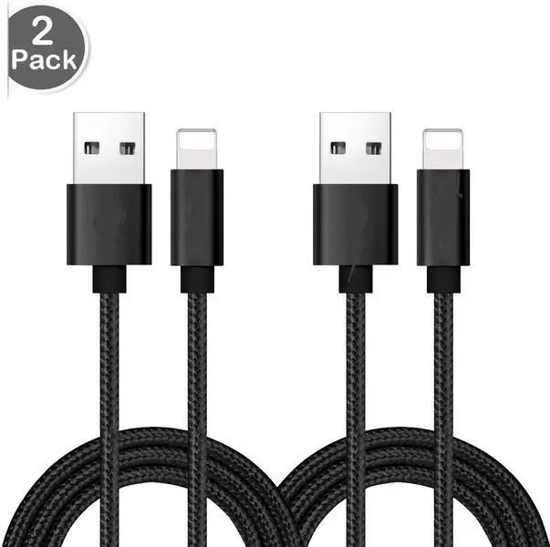 2 st super kvalitet 3 m iphone svart