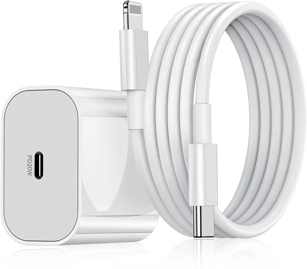 30W Strömadapter med 2 Kablar (USB-C till Lightning + USB-C till USB-C)