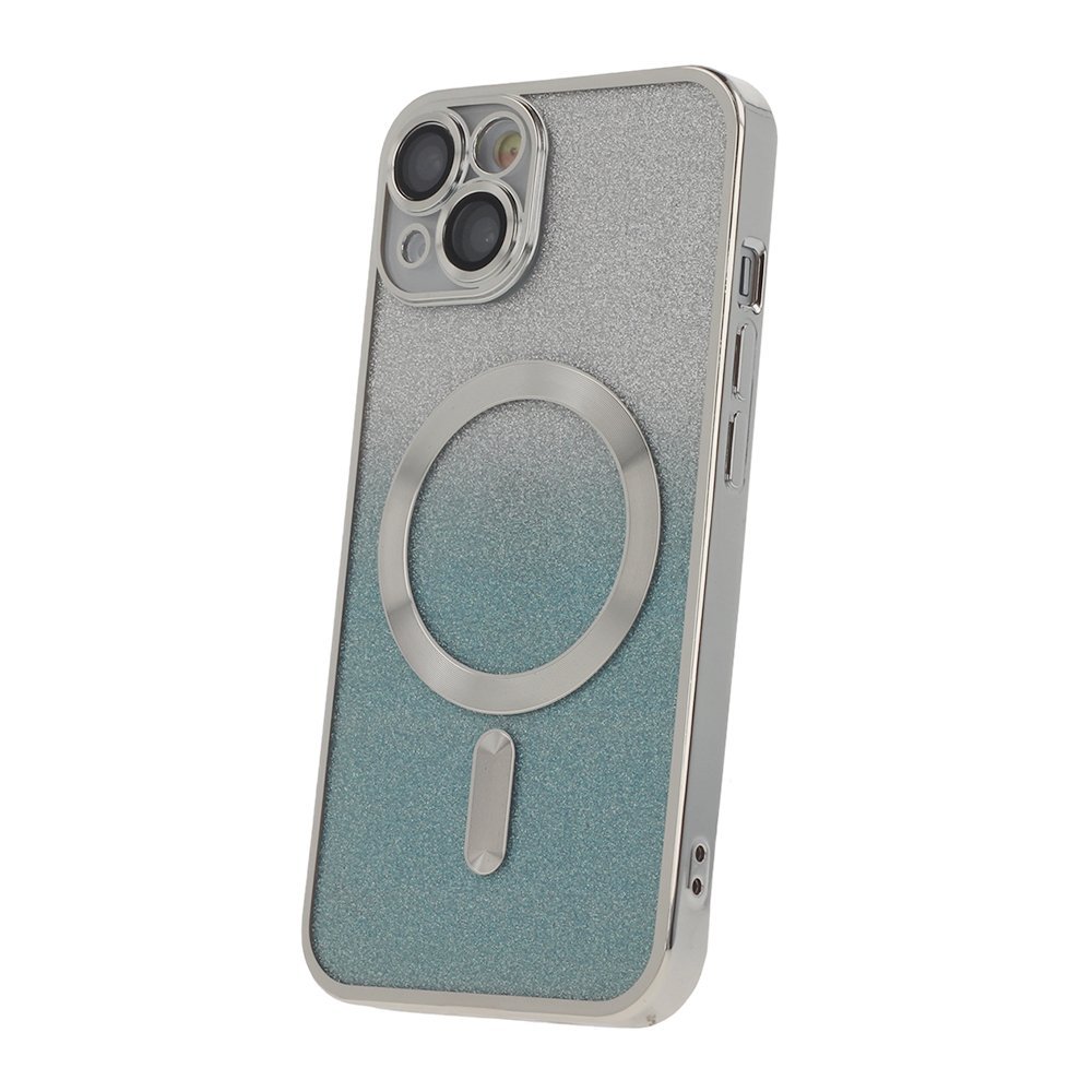 Glitter Chrome Mag-fodral för iPhone 15 silvergradient